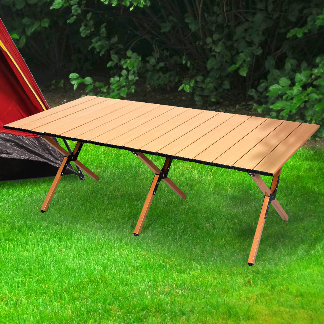 Levede Folding Camping Table Foldable Oak-1942353030129258502