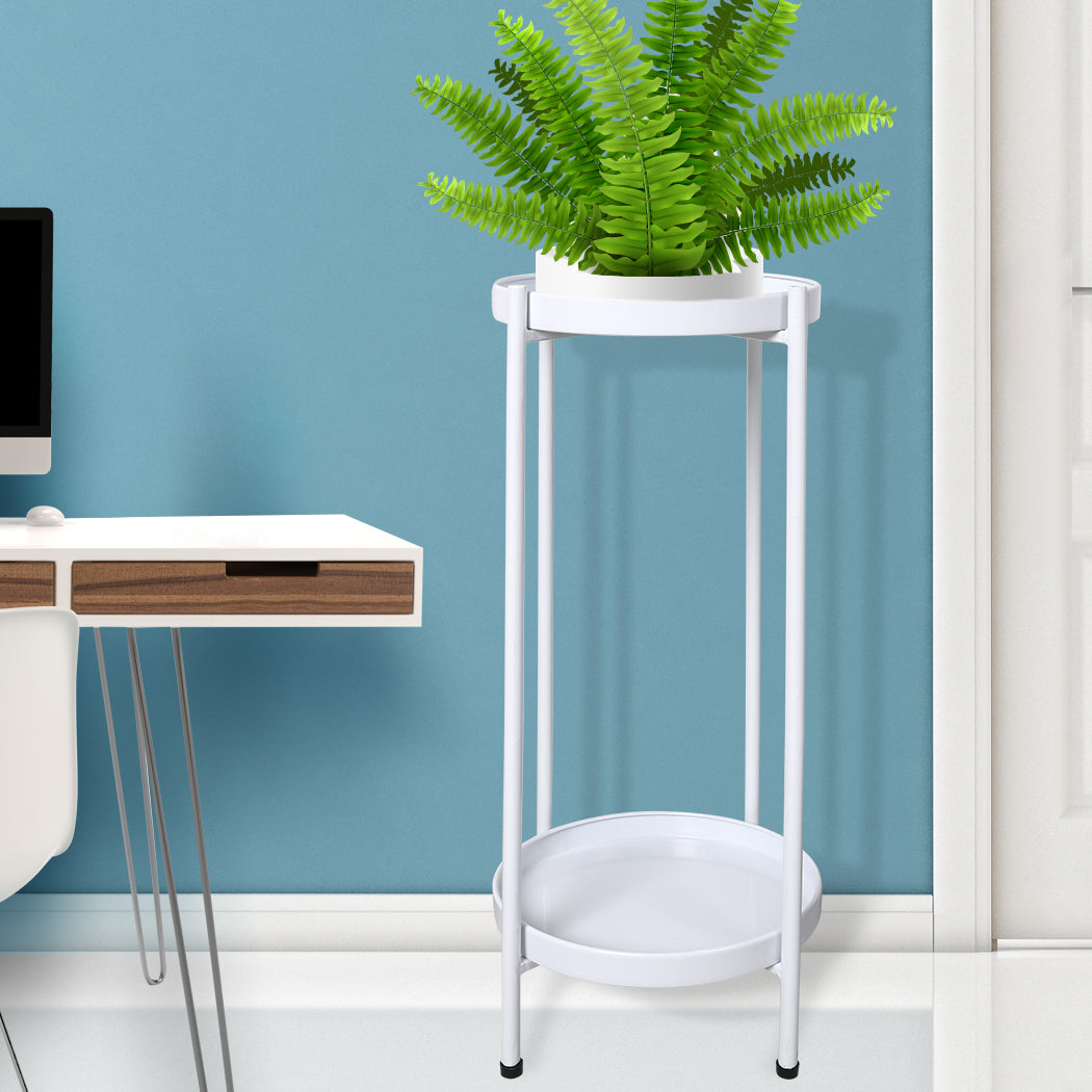 Levede 2 Tiers Plant Stand Outdoor Indoor White Large-1942353741252530183