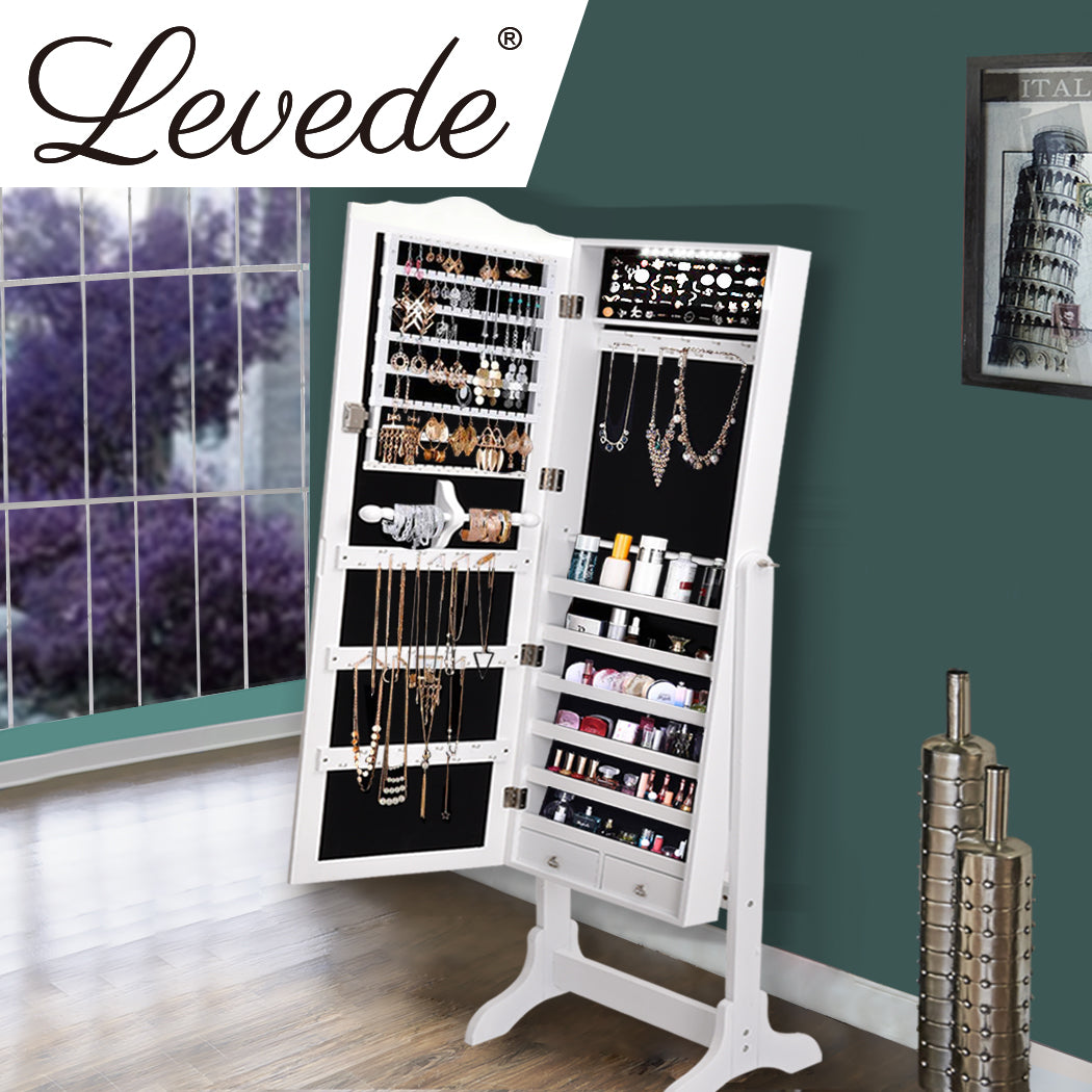 Levede Mirror Jewellery Cabinet Storage-1917016723144445958