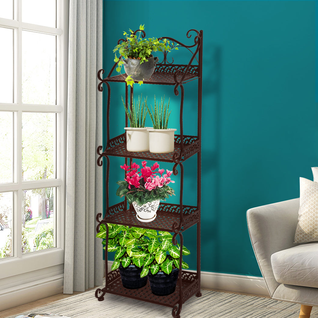 Levede Plant Stand 4 Tiers Outdoor Indoor Bronze-1942353747346853894