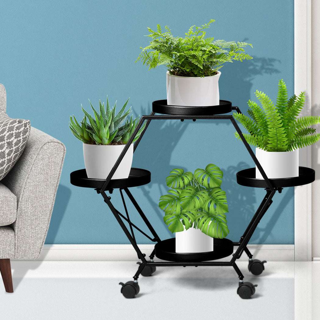 Levede Plant Stand Garden Outdoor Indoor Black-1942353751528574982