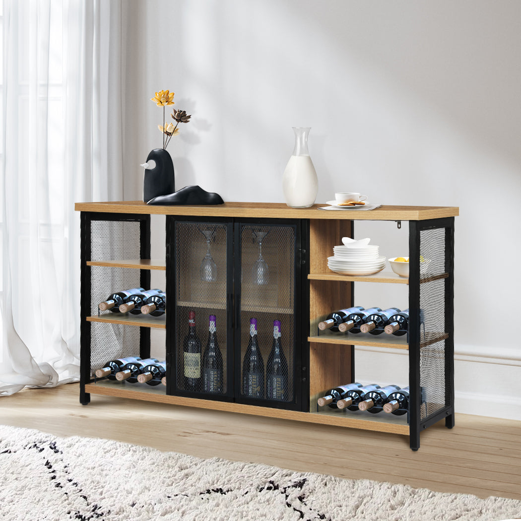 Levede Bar Cabinet Buffet Sideboard Oak-1917016727355527174