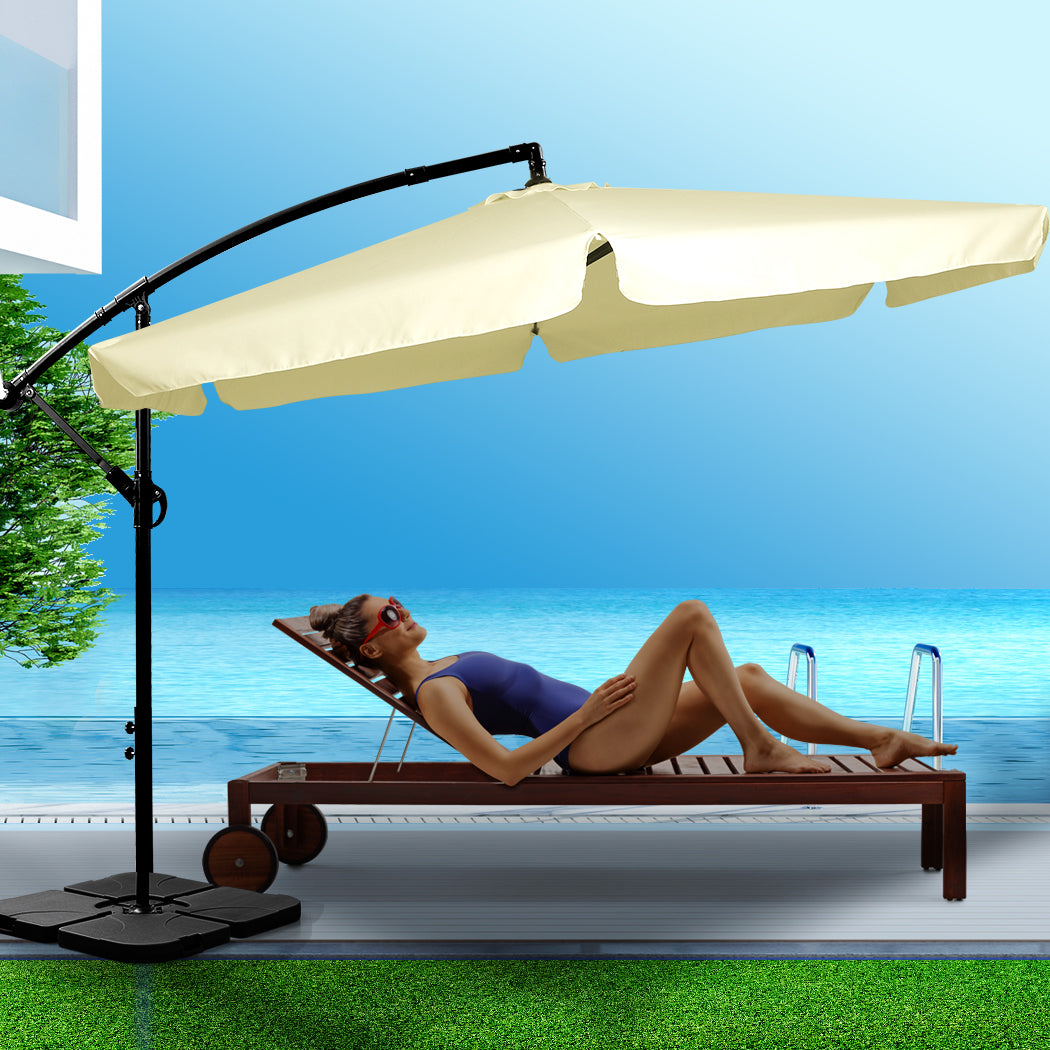 Mountview 3M Outdoor Umbrella Beach Beige With Base-1942353021505769478