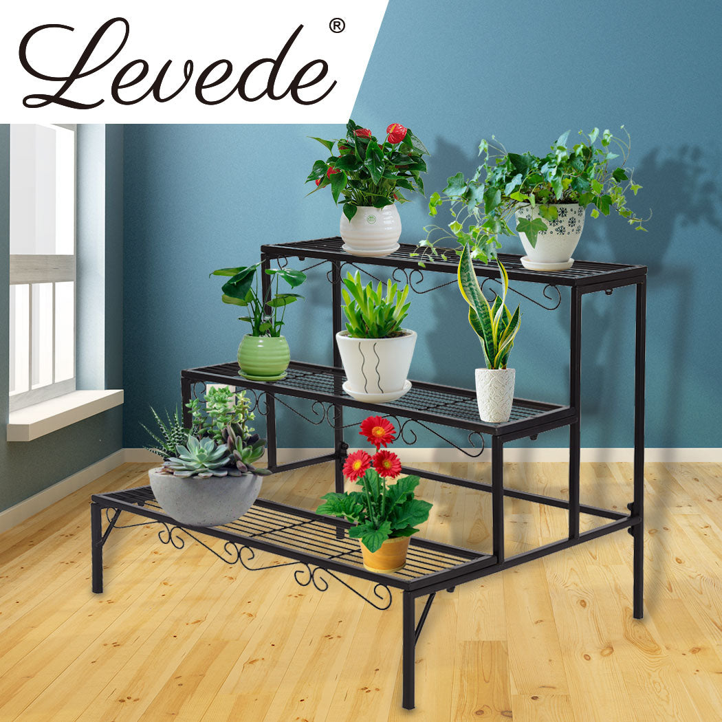Levede Plant Stand 3 Tier Rectangle-1942352900105834502