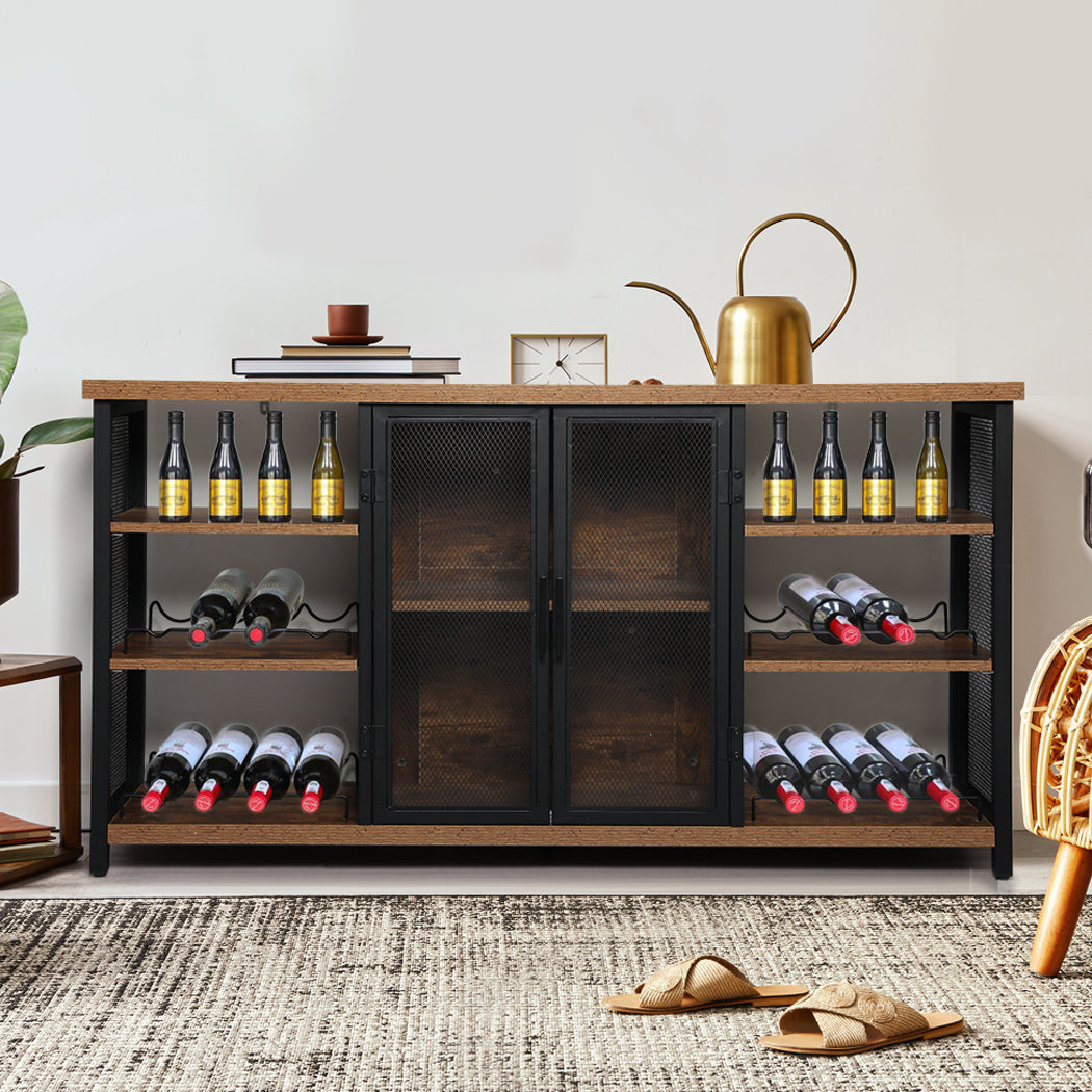Levede Bar Cabinet Buffet Sideboard Walnut-1917016727506522118