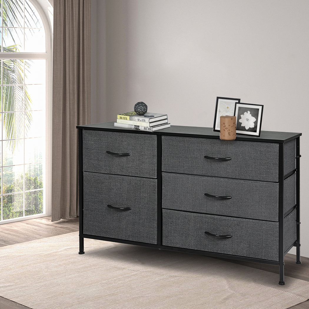 Levede Storage Cabinet Tower Chest Dark Grey-1917016728550903815