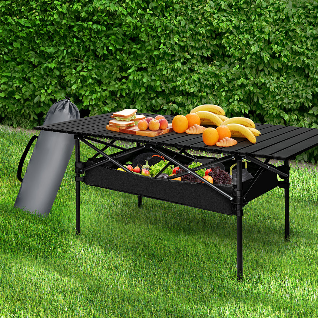 Levede Folding Camping Table Portable Black-1942353032847167494