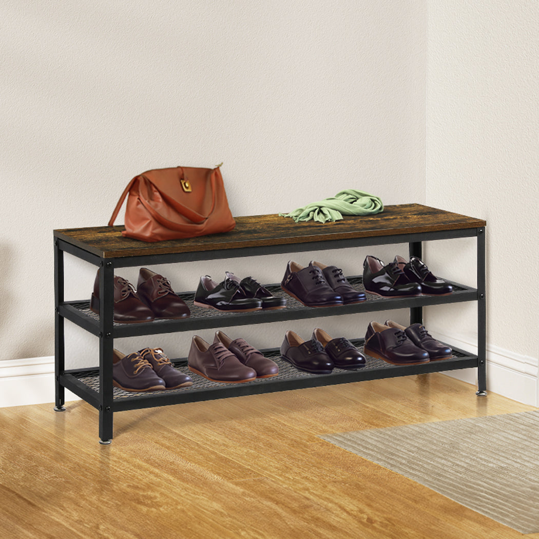 Levede 3-Tier Shoe Rack Bench 100cm-1942353136077377542