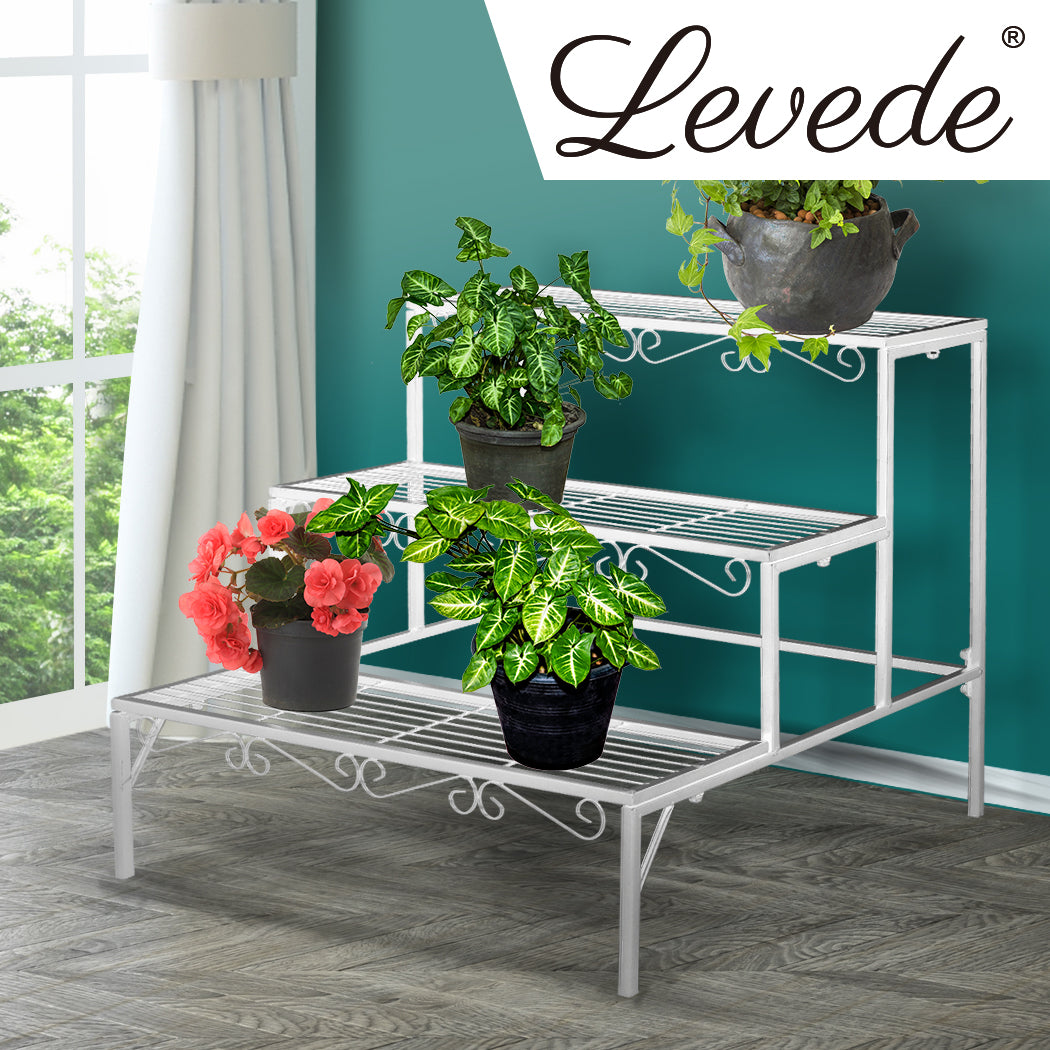 Levede 3 Tier Rectangle Metal Plant-1942352900583985158