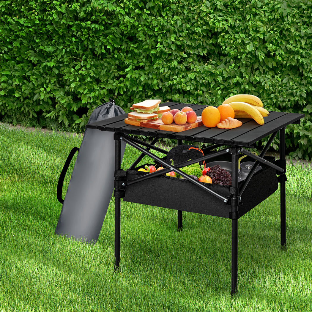 Levede Folding Camping Table Portable Black-1942353033010745350