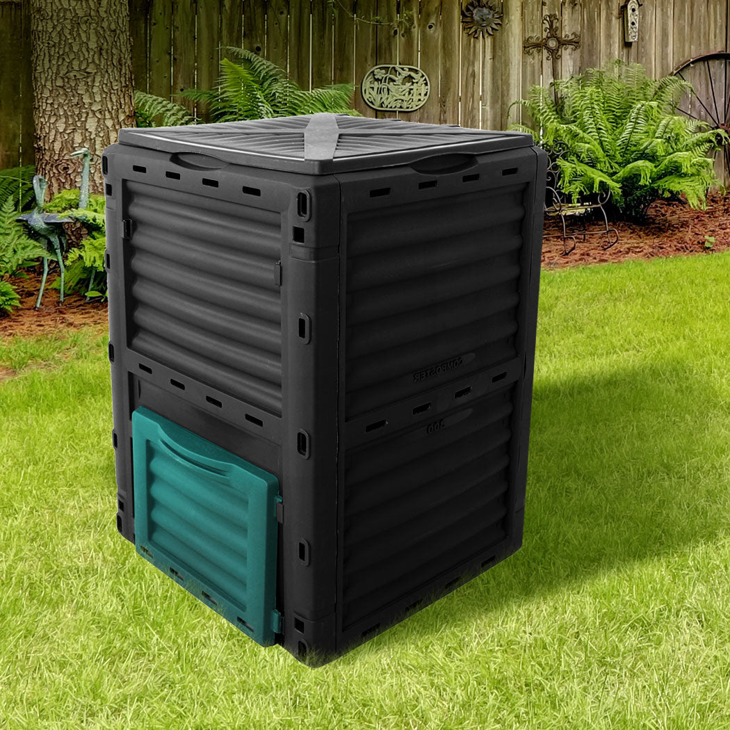 Lambu 290L Compost Bin Food Waste Recycling Black-1942353089948422150