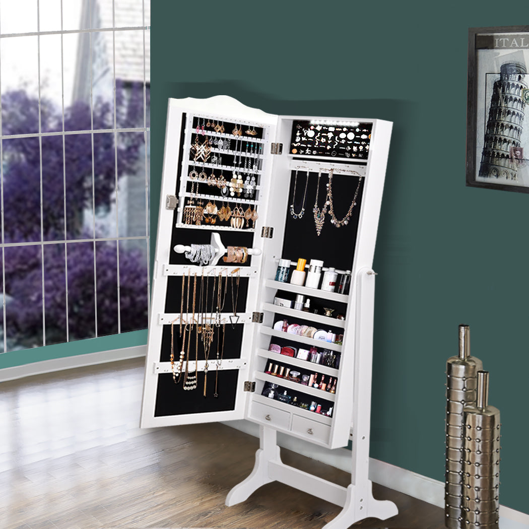 Levede Mirror Jewellery Cabinet Storage-1917016723144445960