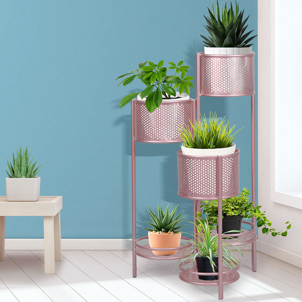 Levede 6 Tier Plant Stand Swivel Outdoor Rose Gold-1942353742254968839