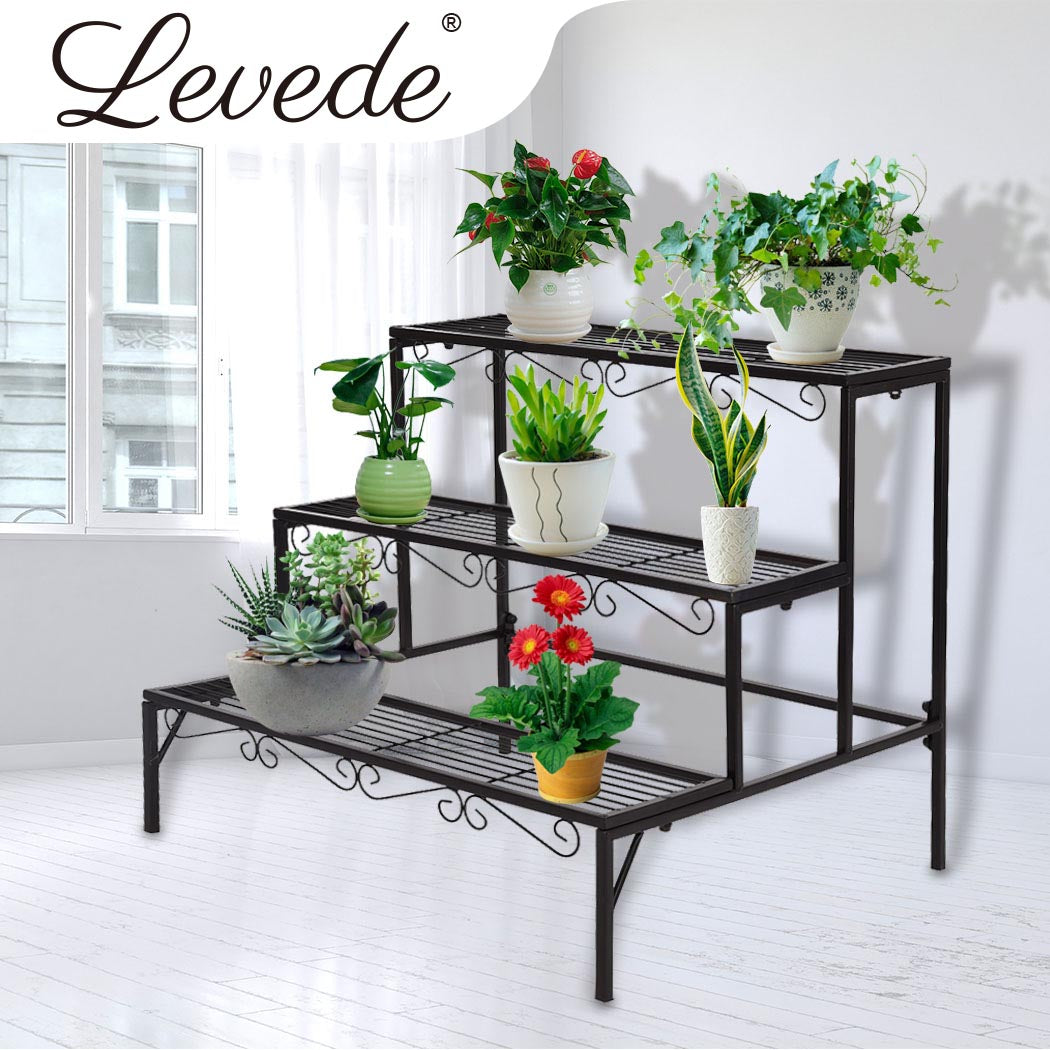 Levede Plant Stand 3 Tier Rectangle-1942352900105834503