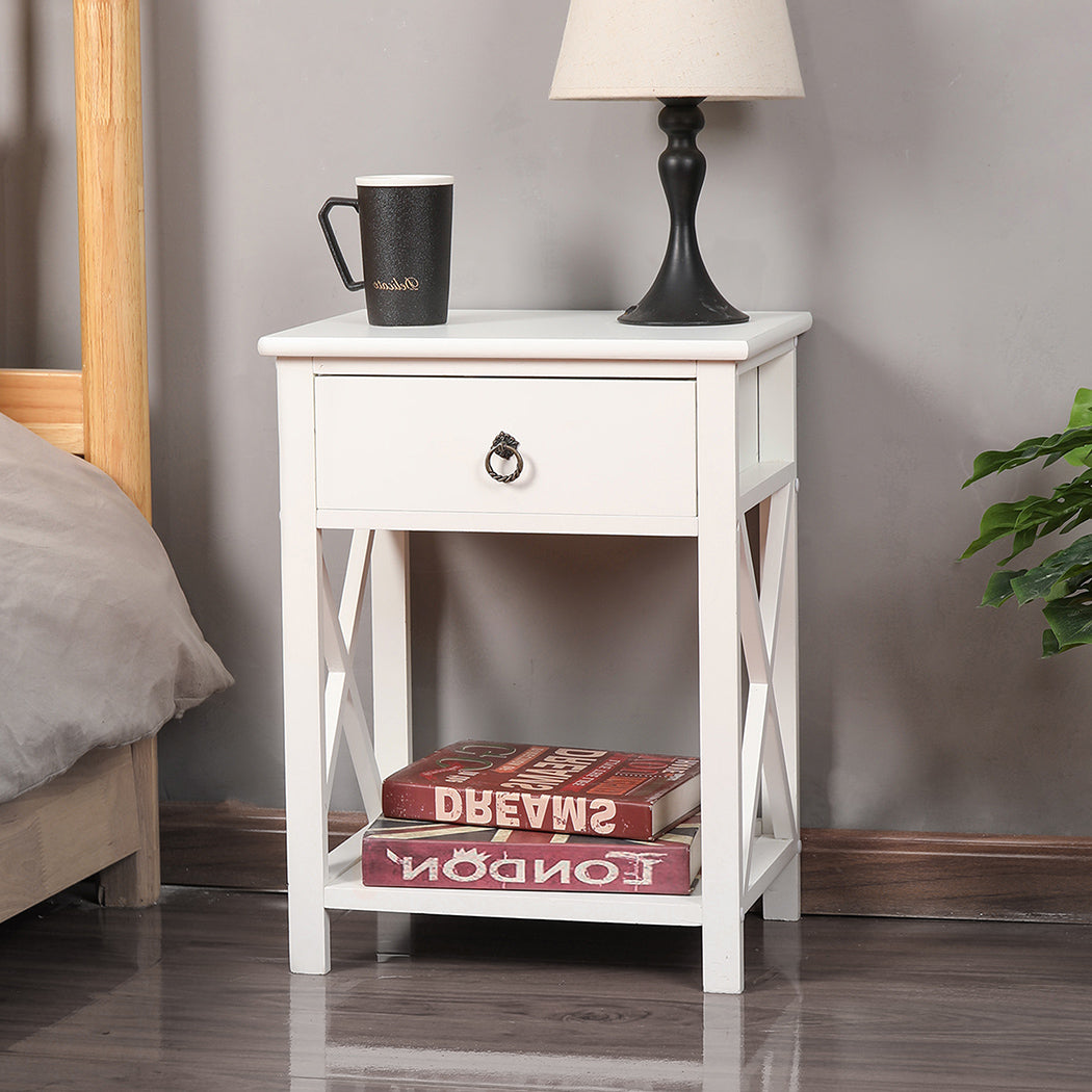 Levede 1x Bedside Tables Drawers Side-1910113031191400452