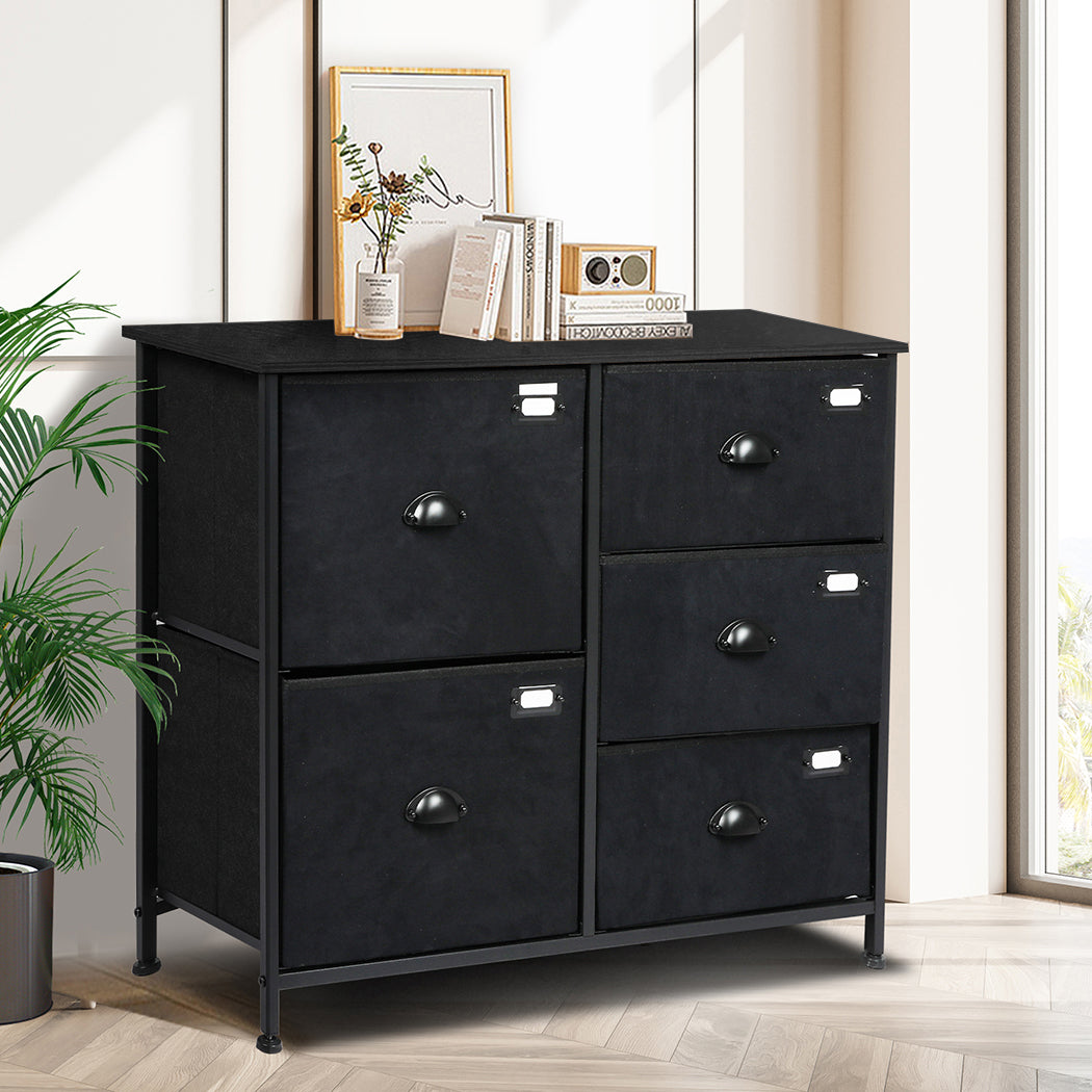 Levede Chest of 5 Drawers Storage Cabinet-1917016729469456390