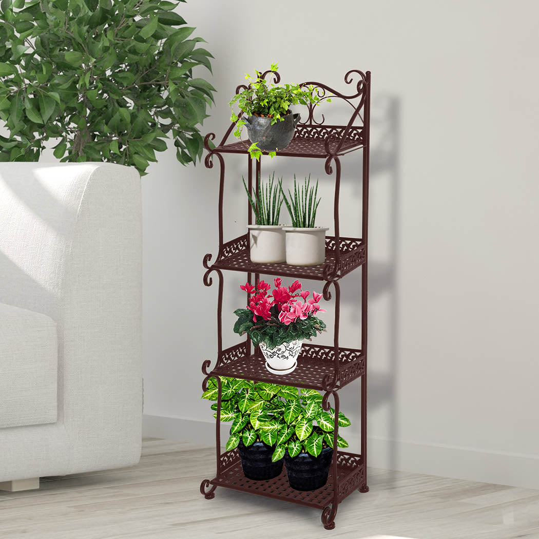 Levede Plant Stand 4 Tiers Outdoor Indoor Bronze-1942353747346853895