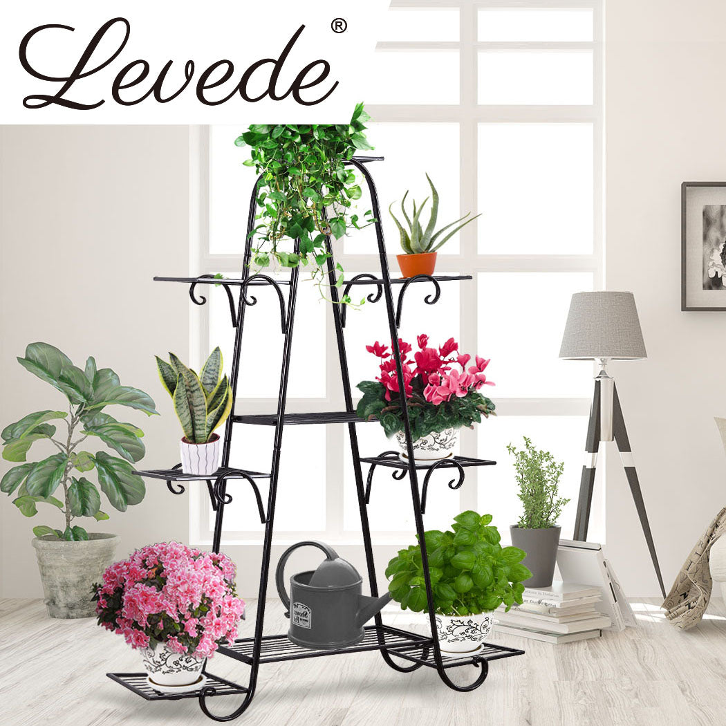 Levede Outdoor Indoor Metal Plant Stand Black-1942353739742580743