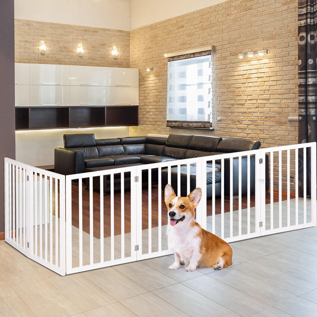 PaWz Wooden Pet Gate Dog Fence Safety White 100 Pack-1942353081358487559