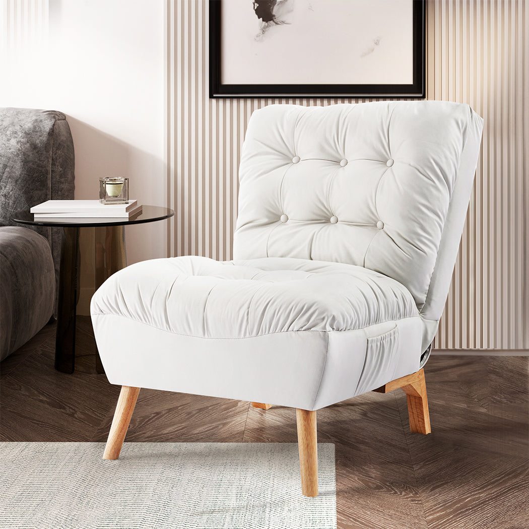 Levede Lounge Accent Chair Sofa Recliner Cream-1910113169913810951
