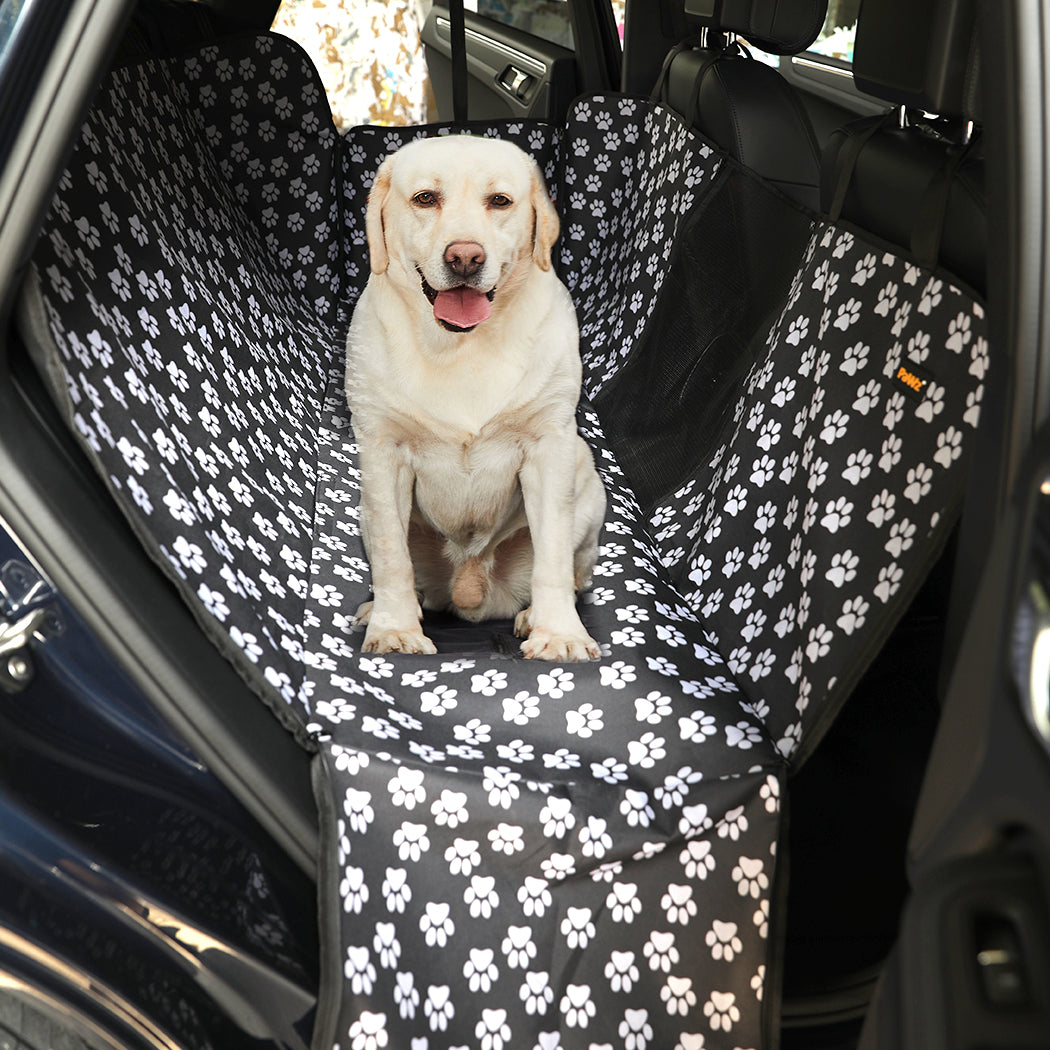 PaWz Pet Back Car Seat Cover Hammock Black-1942353932357603335