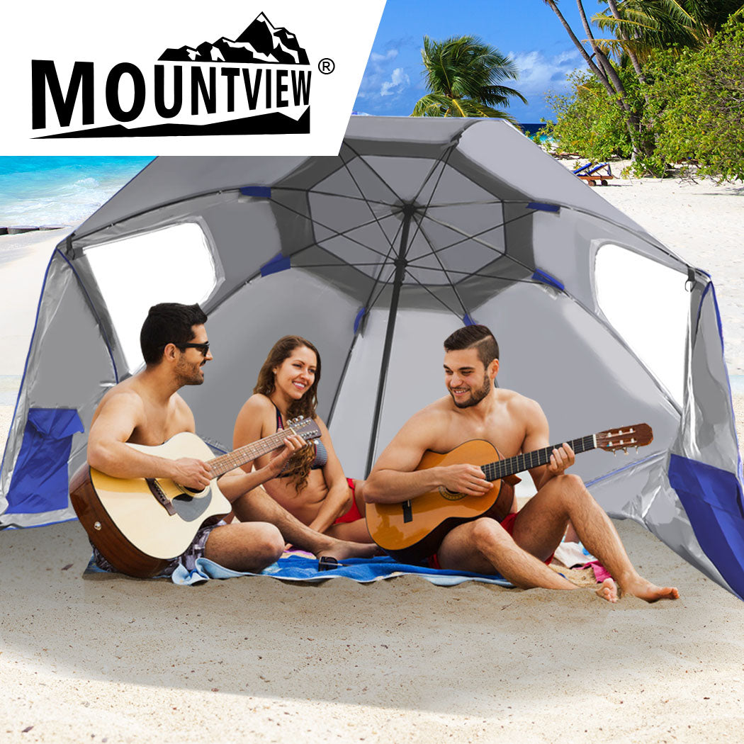 Mountview Beach Umbrella Outdoor Umbrellas Blue 2.13M-1942352879344029702