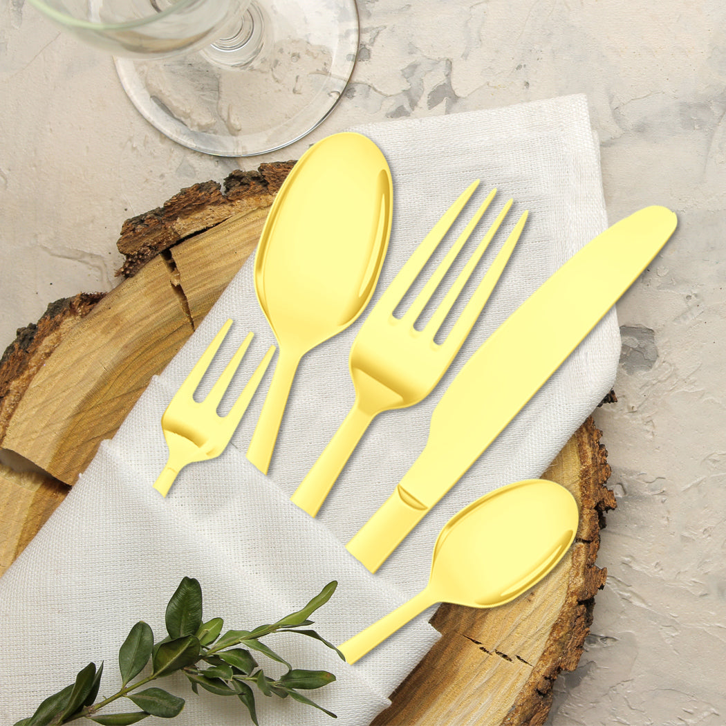 Stainless Steel Cutlery Set Travel Knife Gold-1942352917751271431