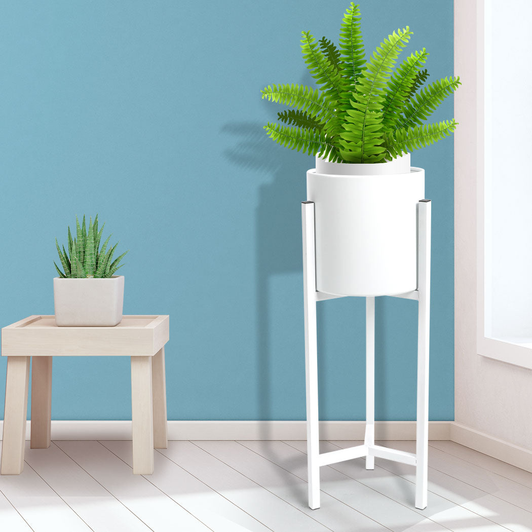 Levede Plant Stand Garden Planter Metal White Small-1942352906363736071