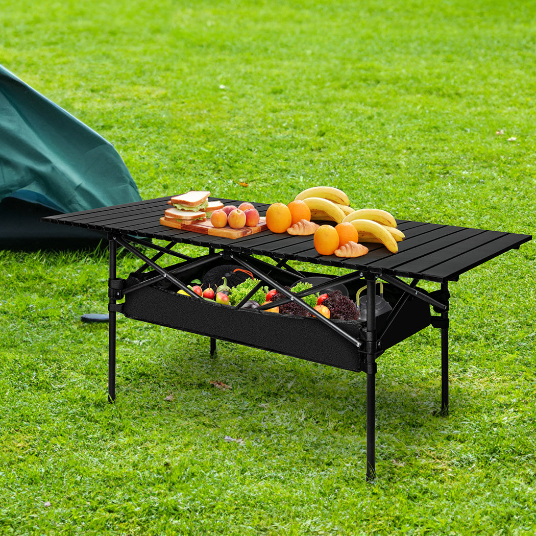 Levede Folding Camping Table Portable Black-1942353032847167495