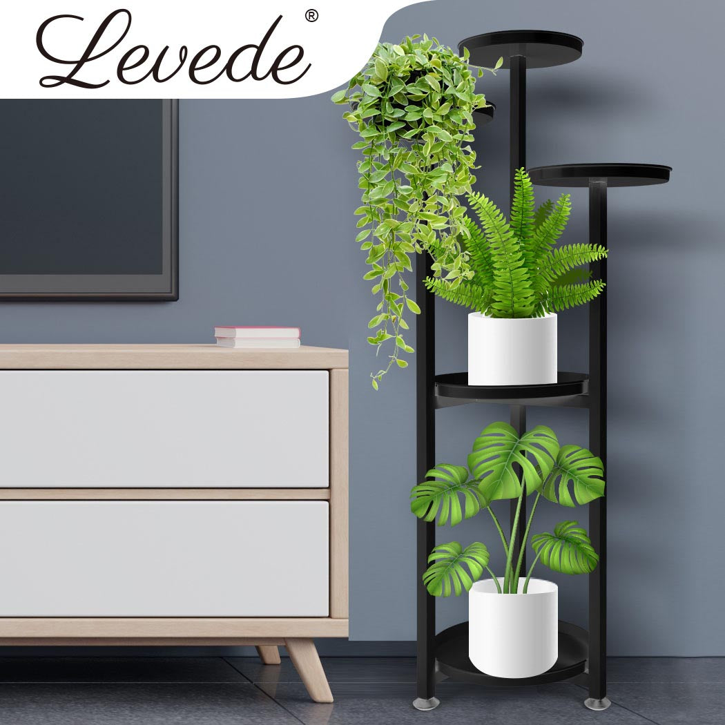 Levede Plant Stand Outdoor Indoor Flower Black Large-1942352902555308038