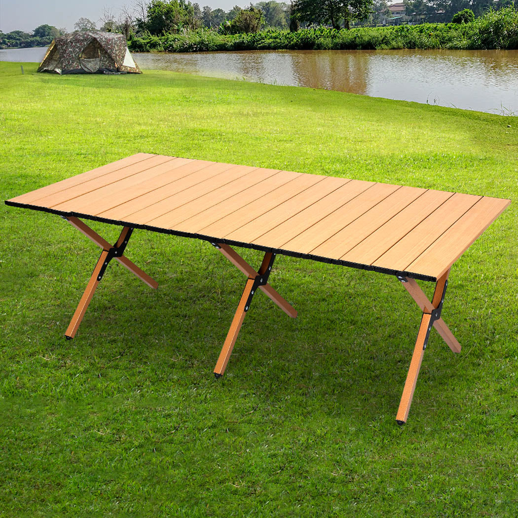 Levede Folding Camping Table Foldable Oak-1942353030129258503