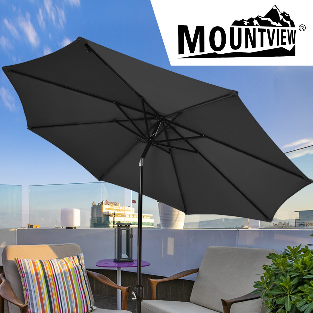 Mountview Outdoor Patio Aluminum Tiltable Charcoal-1942352874214395911