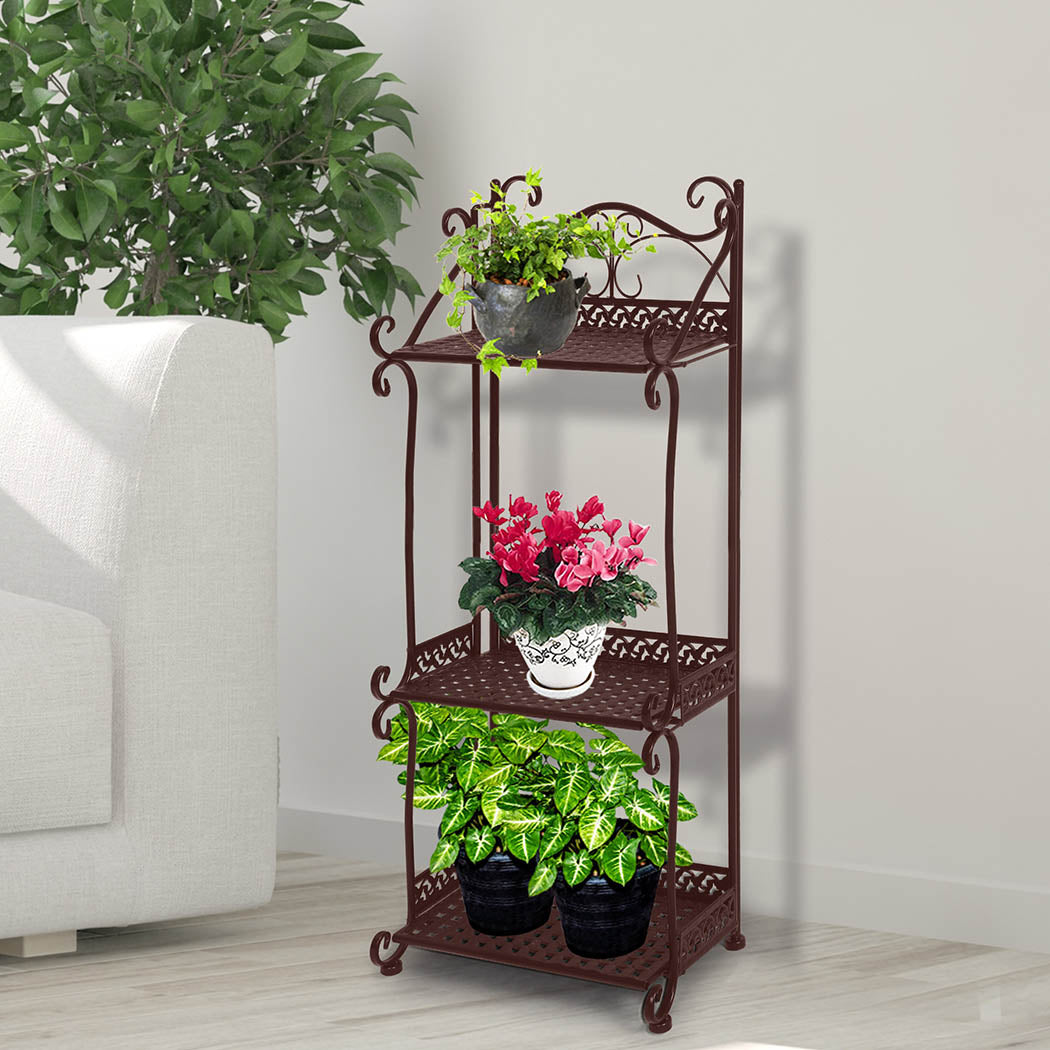 Levede Plant Stand 3 Tiers Outdoor Indoor Bronze-1942353746965172231