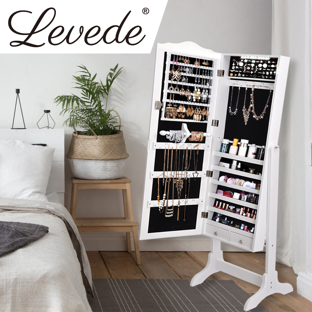 Levede Mirror Jewellery Cabinet Storage-1917016723144445959