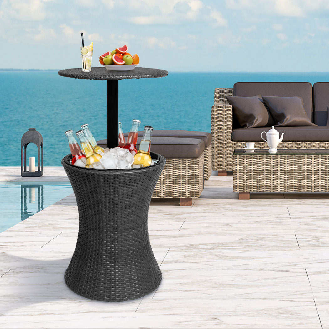 Levede Cooler Ice Bucket Table Bar Outdoor Black-1942353018414567431