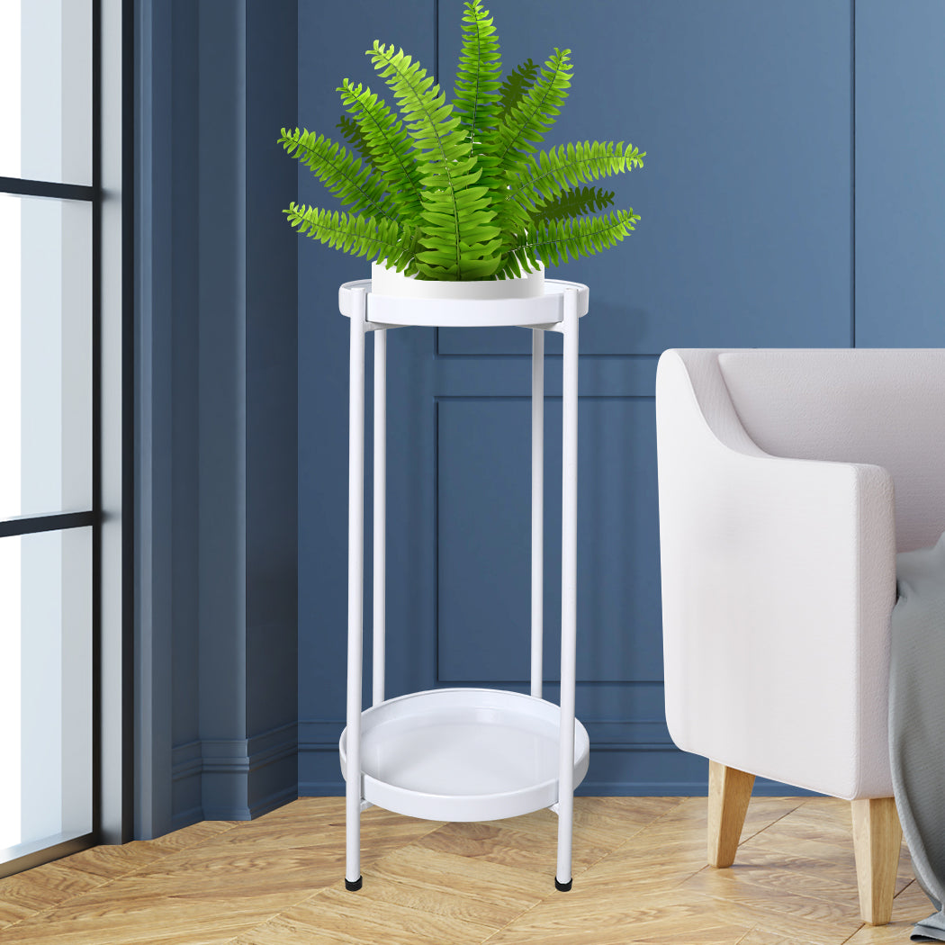 Levede 2 Tiers Plant Stand Outdoor Indoor White Large-1942353741252530182