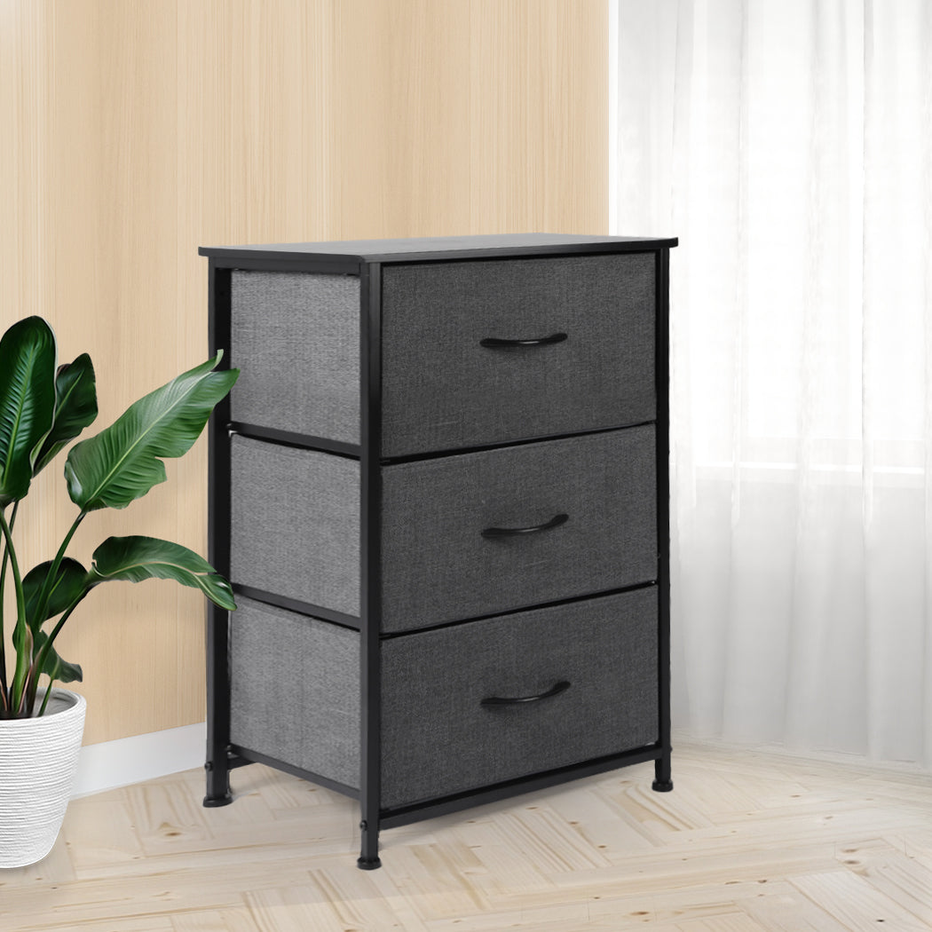 Levede Storage Cabinet Tower Chest Dark Grey-1917016726277591047