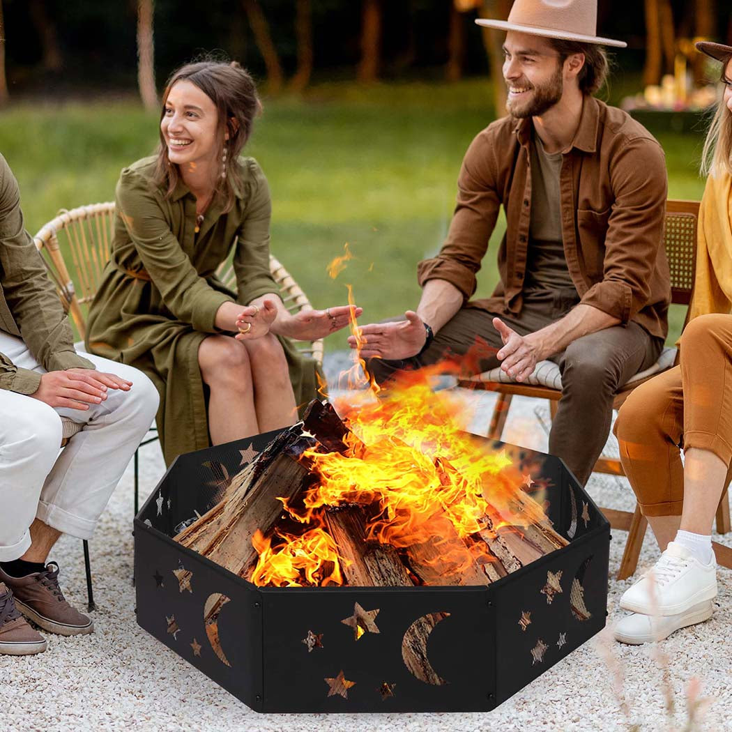 Moyasu Round Fire Pit Ring Outdoor Fireplace-1942353059883651079