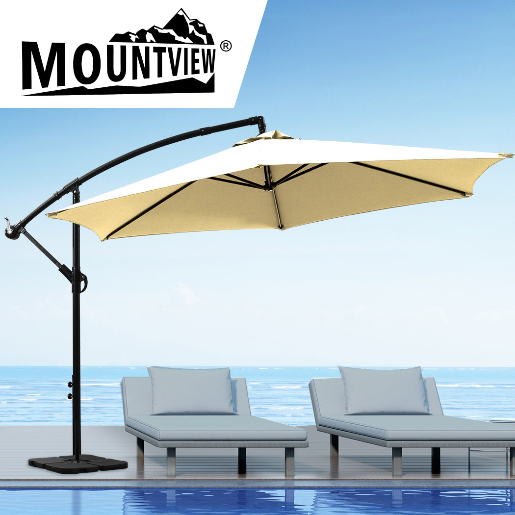 Mountview 3M Outdoor Umbrella Cantilever Grey-1942353014799077383