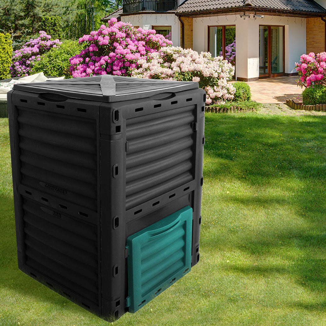 Lambu 290L Compost Bin Food Waste Recycling Black-1942353089948422151