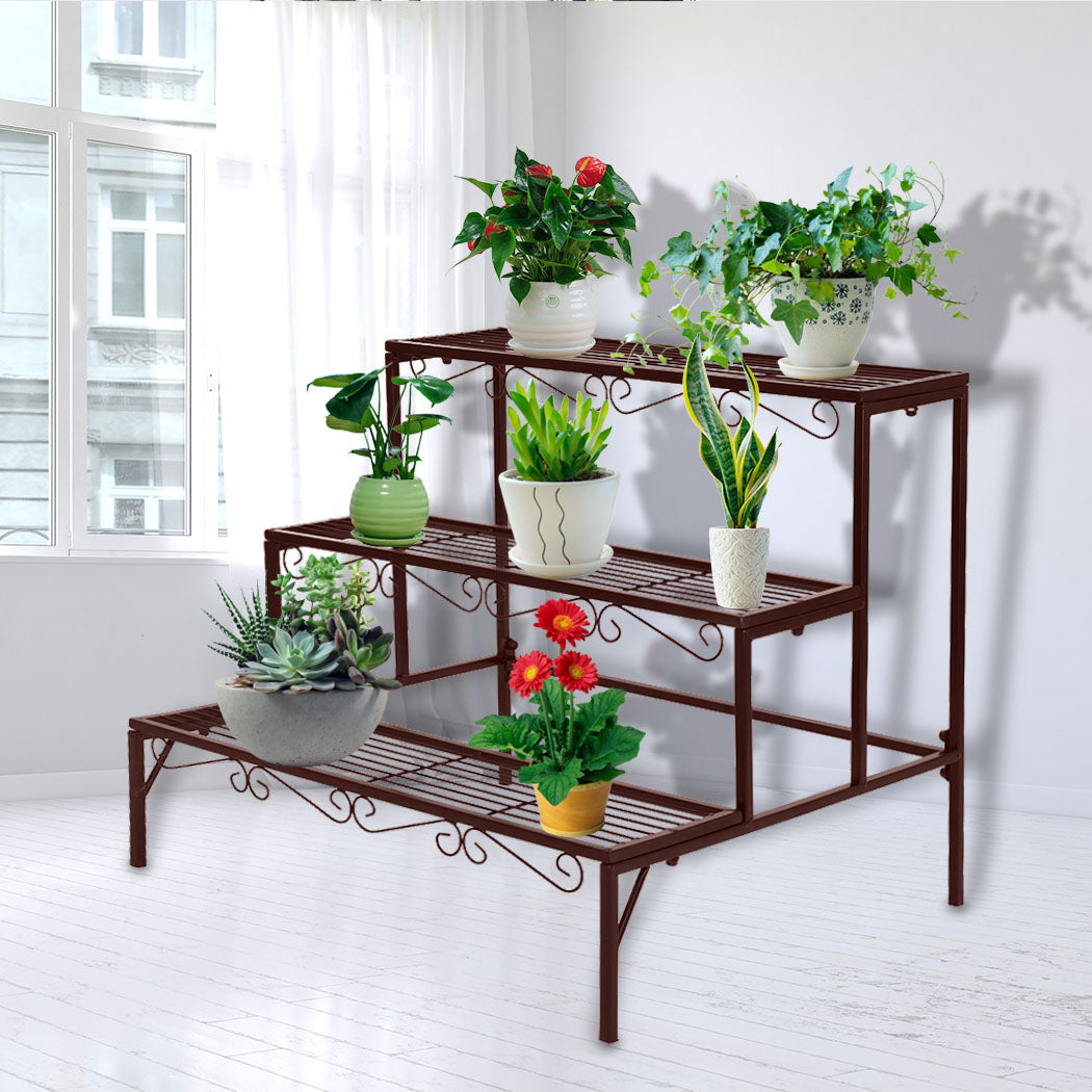 Levede Plant Stand 3 Tier Rectangle-1942352900269412359