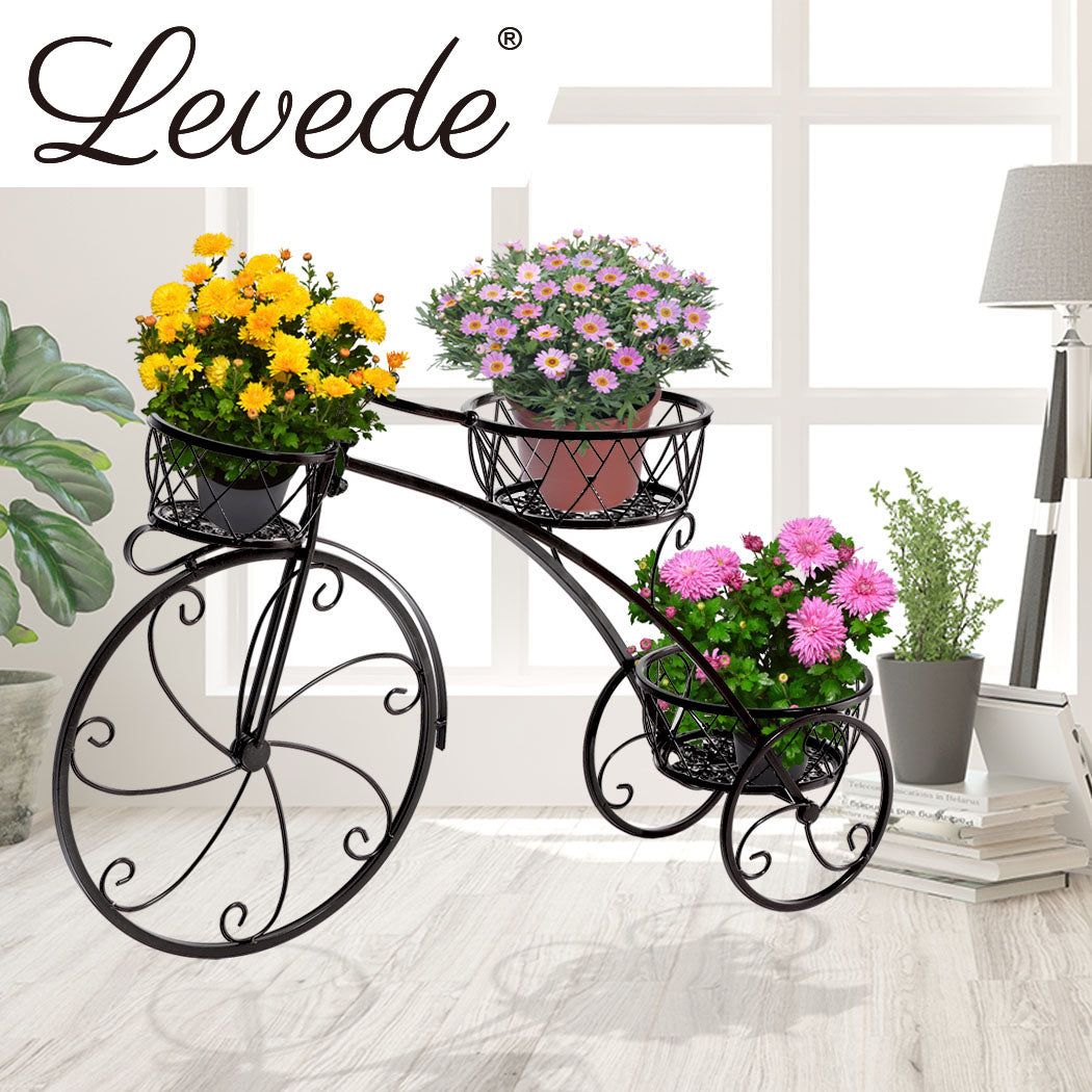 2x Plant Stand Outdoor Indoor Pot Garden Black-1942353737850949639