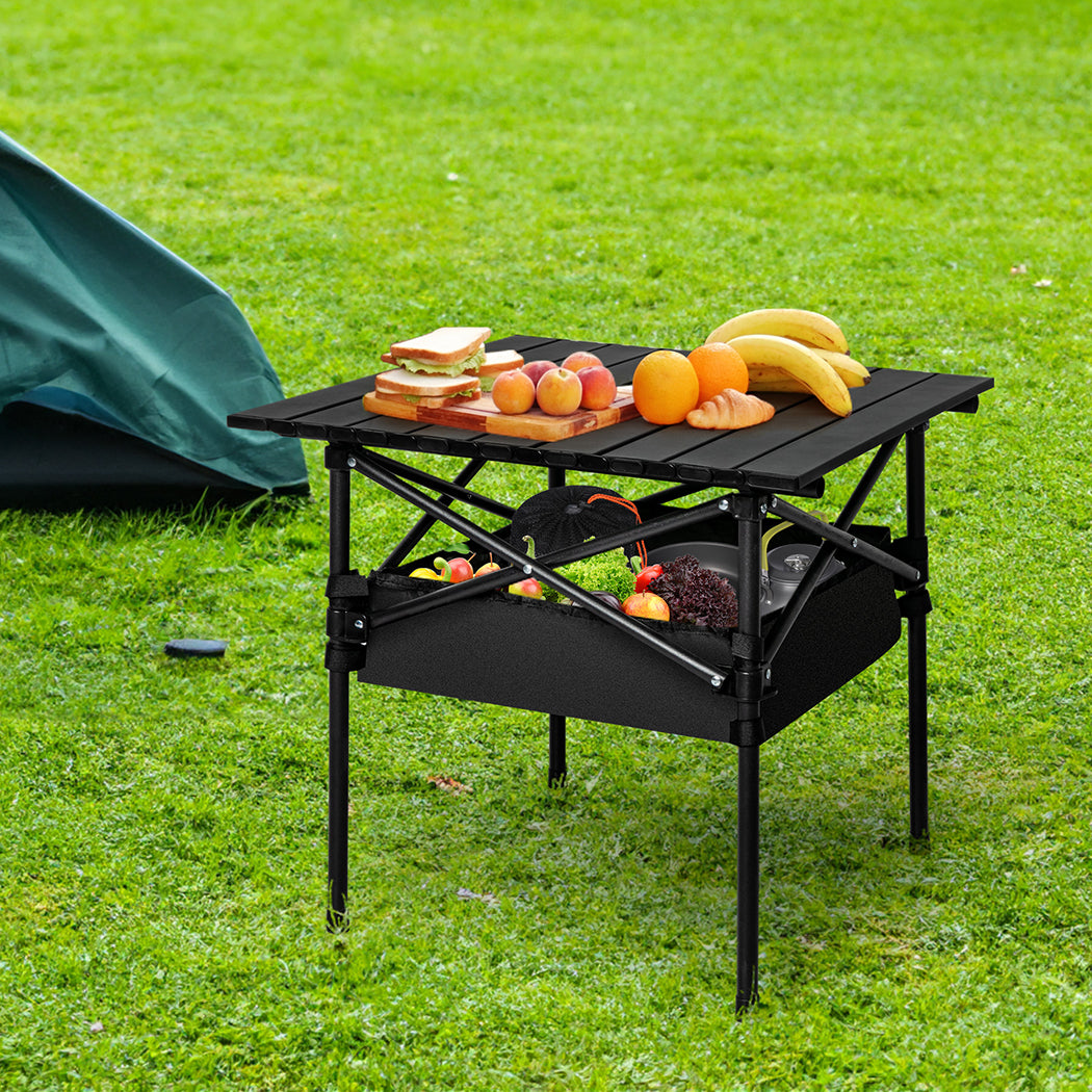 Levede Folding Camping Table Portable Black-1942353033010745351