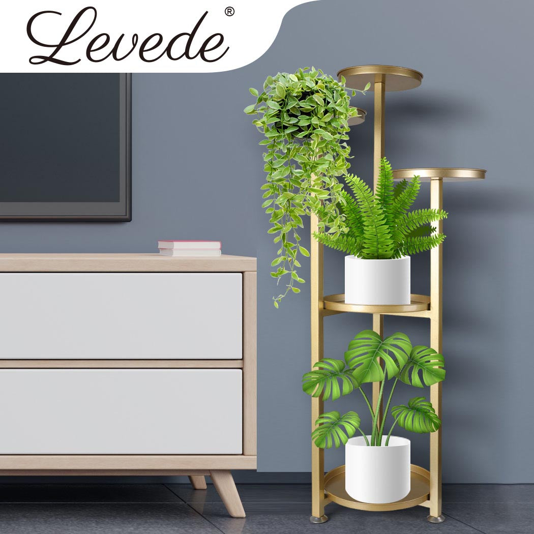 Levede Plant Stand Outdoor Indoor Flower Gold Medium-1942352903725518855