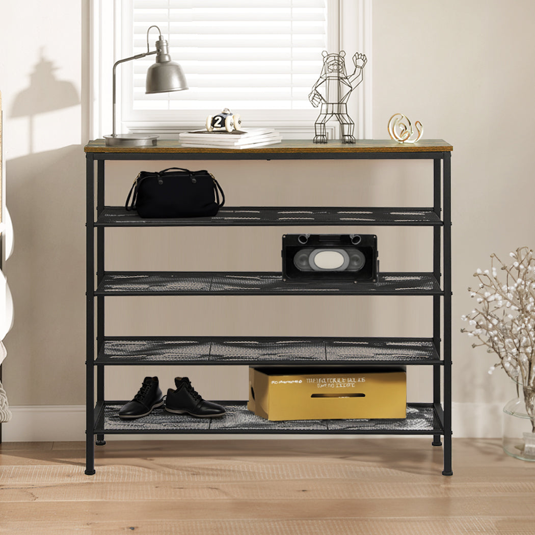 Levede 5-Tier Shoe Rack Storage Cabinet 100cm Wide-1942353136425504774