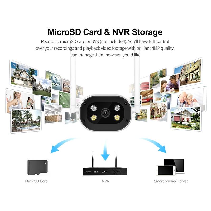 Waterproof Wifi Camera With 4.0Mp Two-Way Voice Motion Detection Night Vision & Ai Human Detection - Tf Card-1915196615547817988