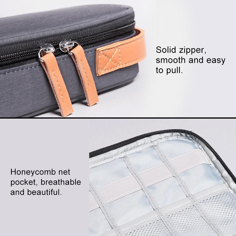 Portable Multi-Function Headphone Charger Data Cable Storage Bag - Ultra Fiber Power Pack - Blue L-1915196571146915843