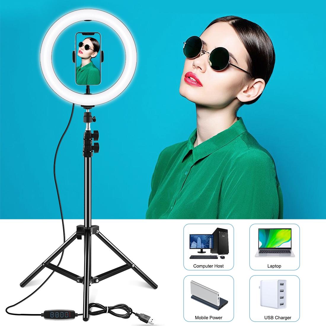 10.2 Led Ring Light With 1.1M Tripod For Vlogging And Live Streaming-1915197677990187013