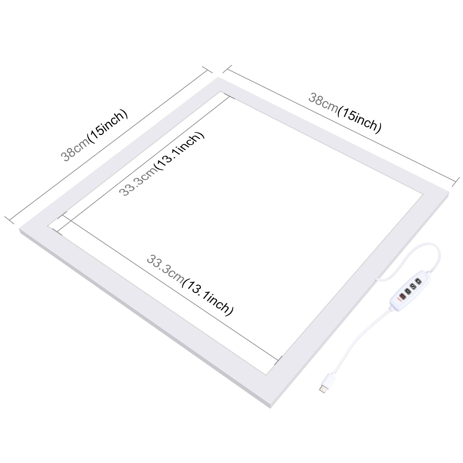 1000Lm Led Photography Light Panel With Switch - 38Cm Metal No Polar Dimming - 33.3Cm X 33.3Cm Effective Area-1915197063952470022
