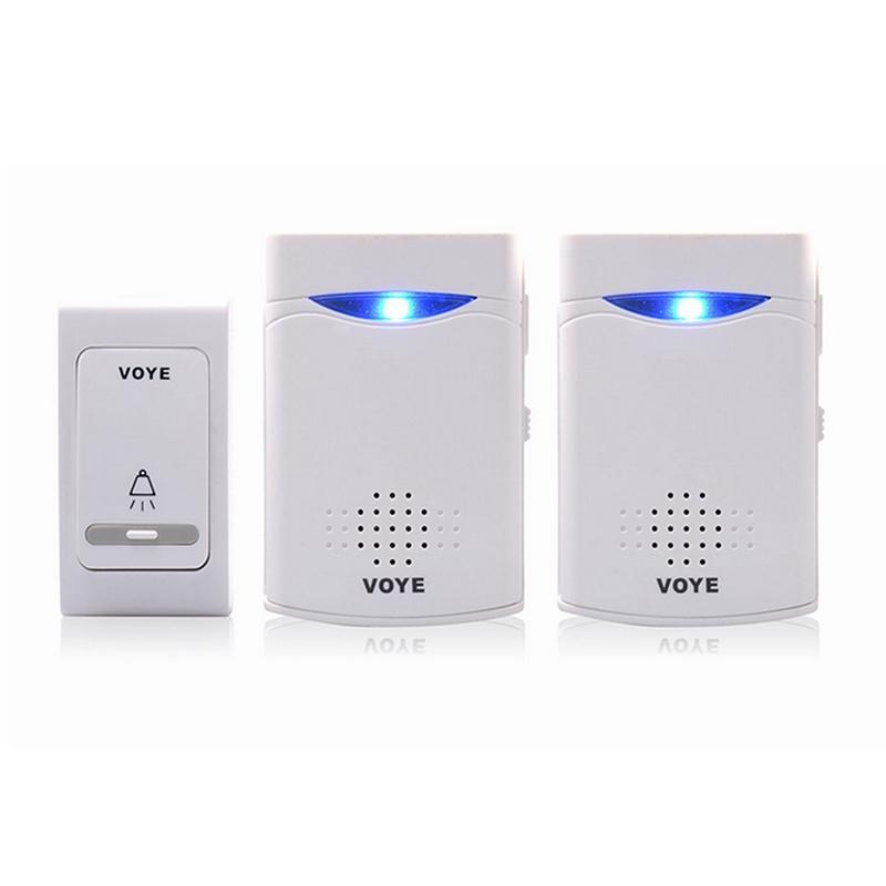 Double-Receiver Wireless Door Bell With Remote Control - White-1915197878637301767